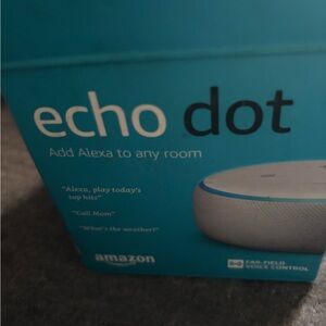 Amazon Echo Dot in Blue and White